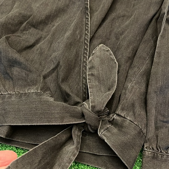 Madewell Wrap Top in Black Denim - Picture 3 of 3